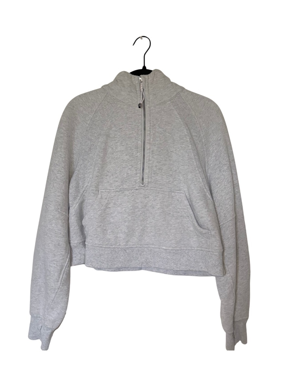 lululemon athletica Light Gray Cropped Half-Zip Hoodie